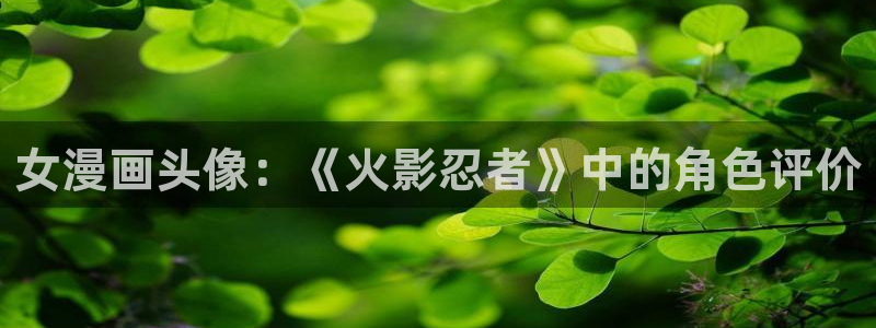 虫虫漫画网广而告之：女漫画头像：《火影忍者》中的角色评价