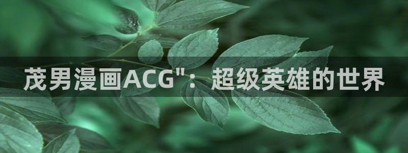 虫虫漫画虫虫漫画：茂男漫画ACG\
